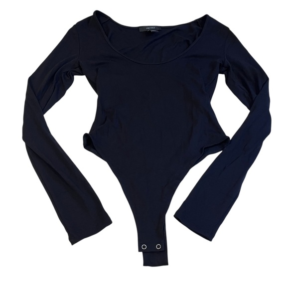 forever21 black long sleeve body suit fall y2k vampire witchy whimsigoth basic - Picture 1 of 8